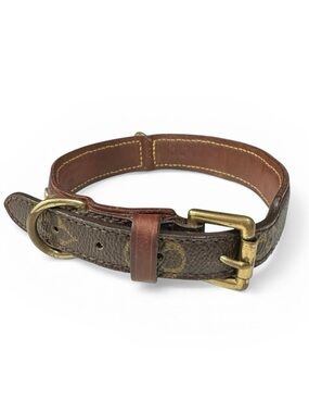 Louis Vuitton Monogram & Vachetta 18” Dog Collar